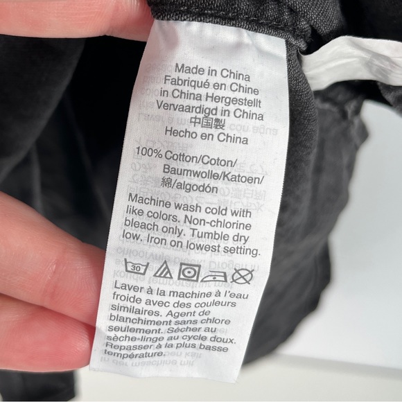 Madewell Denim Oversized Ex-Boyfriend Short-Sleeve Shirt Size Small Black - Picture 8 of 9